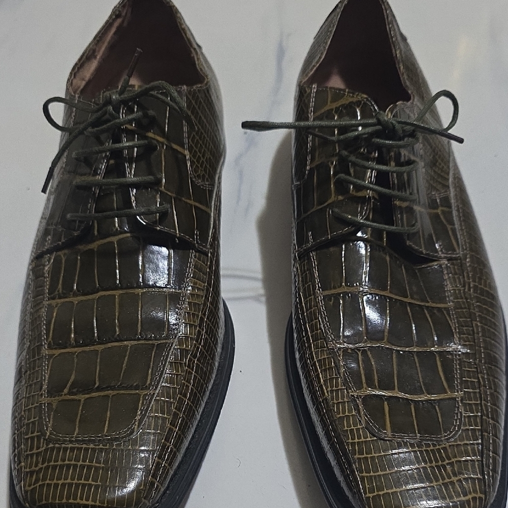 Men's Fratelli Green Aligator Print Shoes Size 14